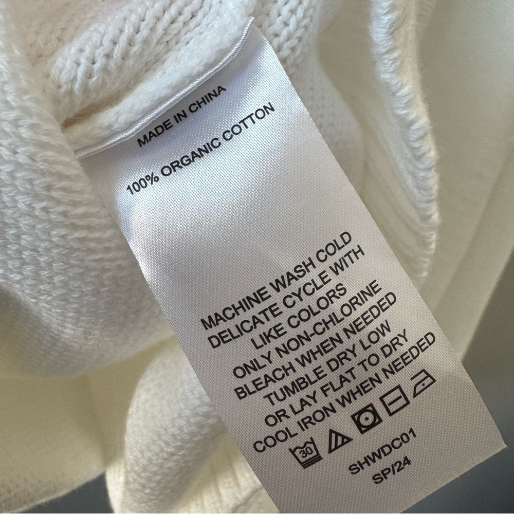 Quince 100% Organic Cotton Cropped Cardigan Ivory XL - Picture 6 of 8